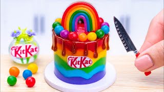 Amazing KITKAT Cake🌈🎂Yummy Miniature Rainbow Cake Decorating 🌈 Delicious Mini KitKat Cake Recipes