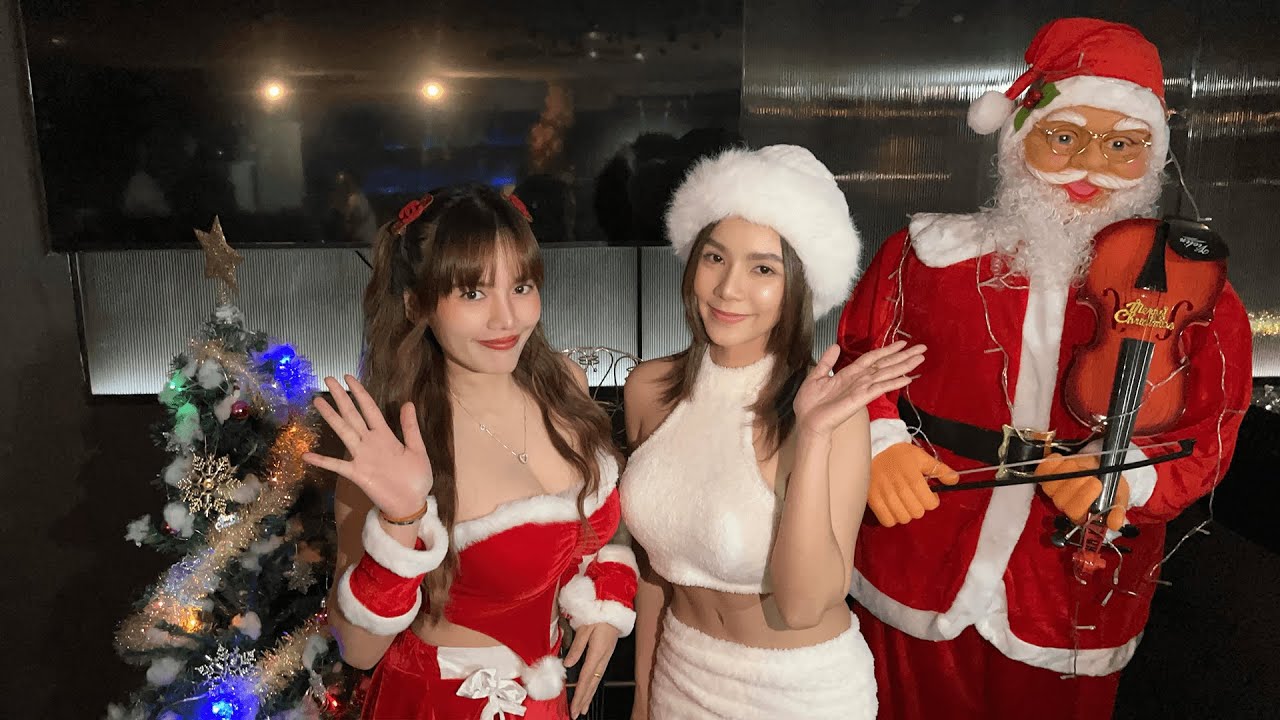 【タニヤのカラオケ】クリスマスにみんなでセクシーサンタコスプレしてみた!