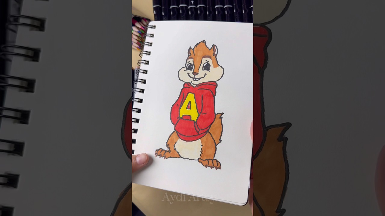 Drawing Alvin the Chipmunk 🐿️ | Cute Cartoon Style 
