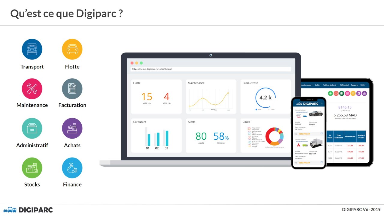 Digiparc V6 - 2019 - ERP Vertical de gestion de Flotte et Transport