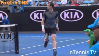 Andy Murray vs Joao Sousa AMAZING POINT Australian Open 2016 2