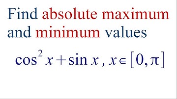 Find the absolute maximum and minimum values of f (x) = cos^2 x + sin x, x ∈ [0,π]