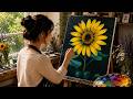 How to Paint a Sunflower | Easy Acrylic Flower Painting Tutorial #178