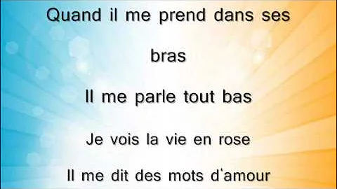 edith piaf la vie en rose (parole /lyric)