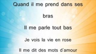 Video thumbnail of "edith piaf la vie en rose (parole /lyric)"