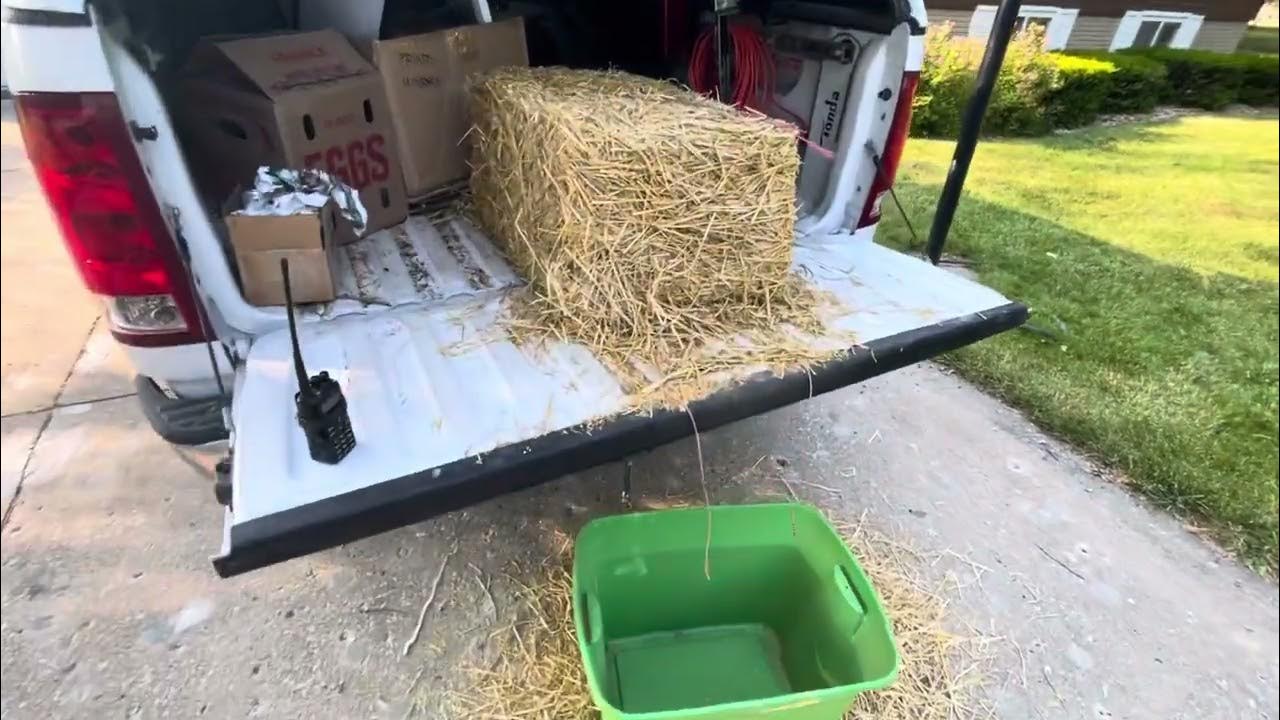 Covering grass seed with straw country 101 youtube