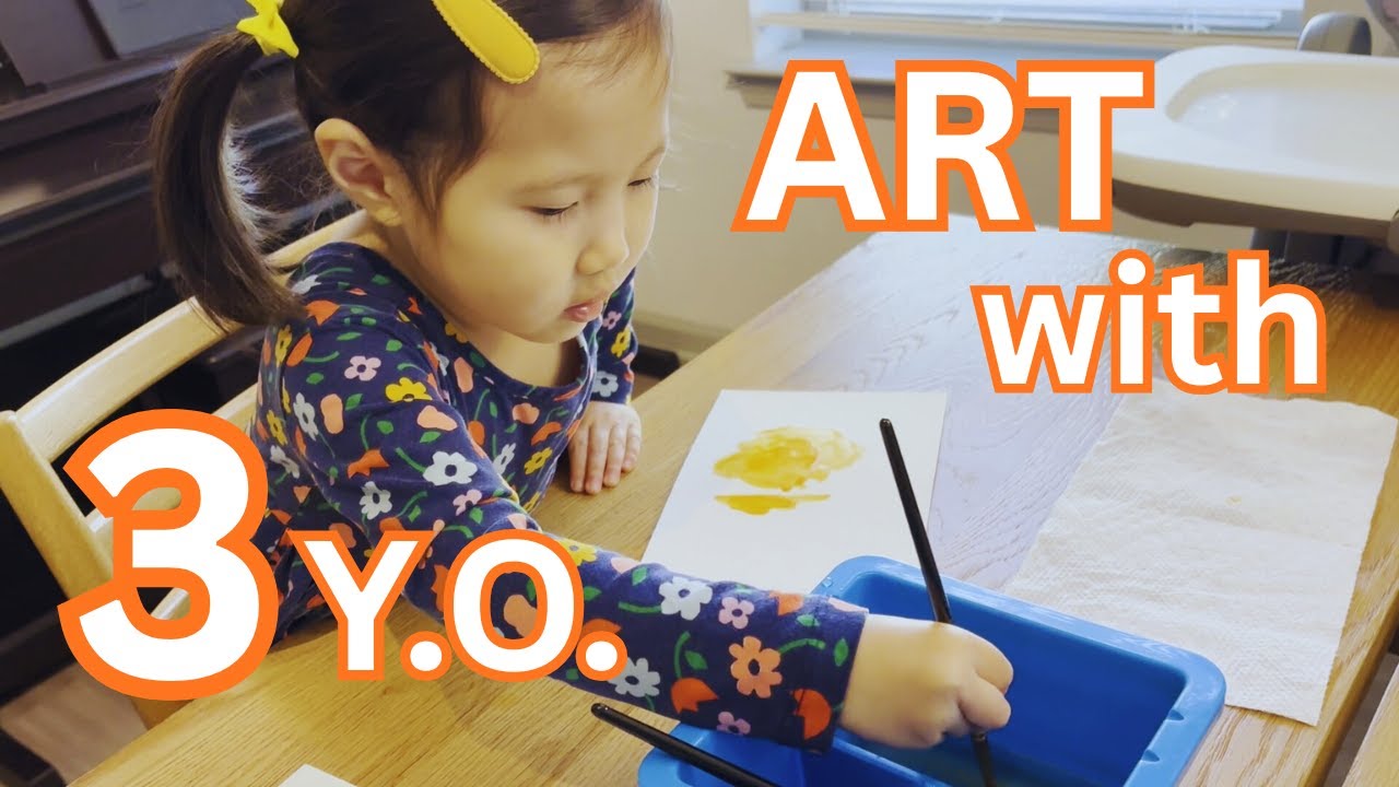 【おうち英語】３歳児とお絵描きしながらまったり英会話｜アメリカ育児Vlog | Cozy Art Day with my 3-Year-Old