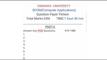 BCOM Computer Applications 2021 Question Paper Pattern|| Osmania University