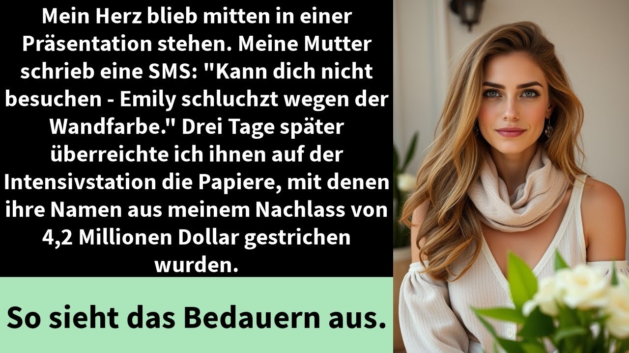 Mein Herz blieb mitten in einer Präsentation stehen  Meine Mutter schrieb eine SMS