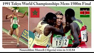Noureddine Morceli (Algeria) Wilfred Kirochi (Kenya) Mens 1500m 1991 World Championships Tokyo