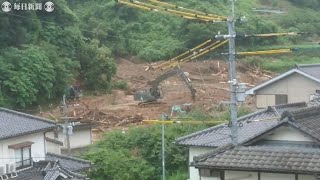 熊本豪雨：雨の中、行方不明者2人の捜索続く　津奈木町