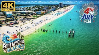 Fort Myers Beach Florida Today 4K Drone Aerial Footage July 4th 2026