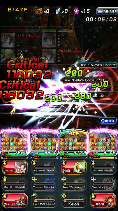 Touma dmg is kinda insane •| Degilmagna B147F mines • Grand Summoners #grandsummonersglobal #anime