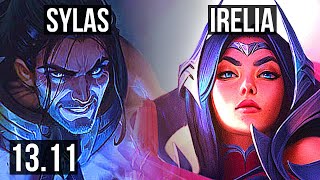 SYLAS vs IRELIA (MID) | 9/0/2, 6 solo kills, Legendary | KR Master | 13.11