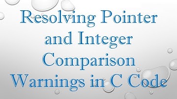 Resolving Pointer and Integer Comparison Warnings in C Code