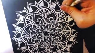 pen gel paper drawing mandala