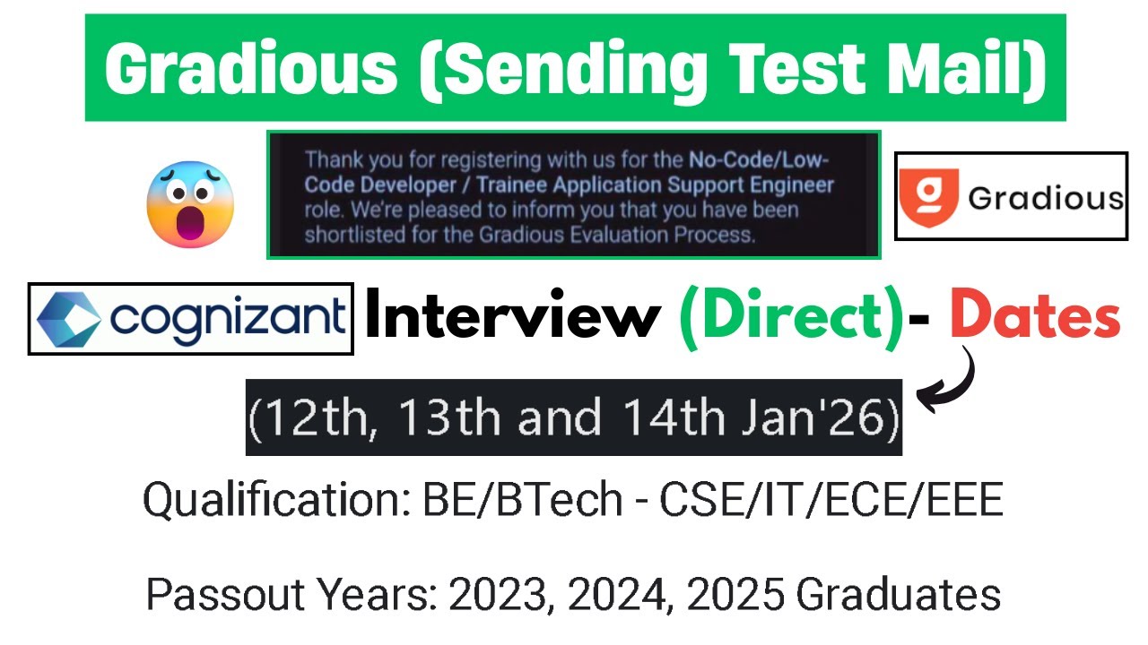 🔥200 Openings - Cognizant (LIVE) Direct Test Hiring 2025 | Off Campus Drive for 2026 Batch