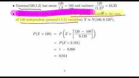 Gamma Random Variables - Normal Approximation