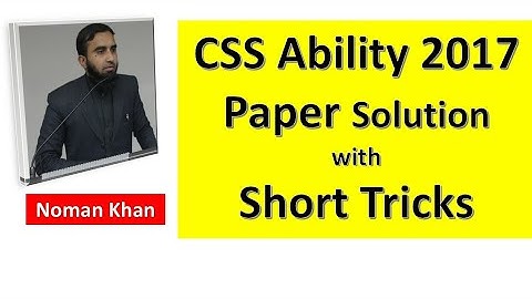 CSS Ability 2017 Paper Solution