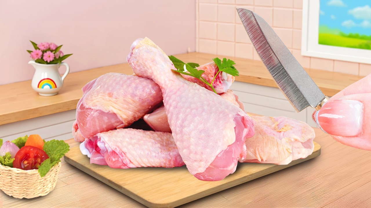 Tiny Food Cooking 🍗 Yummy Miniature Grilled Honey Chicken Tutorial by Mimi Cooking