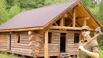5 Months Building the ROOF of My Log Cabin Alone, Start to Finish