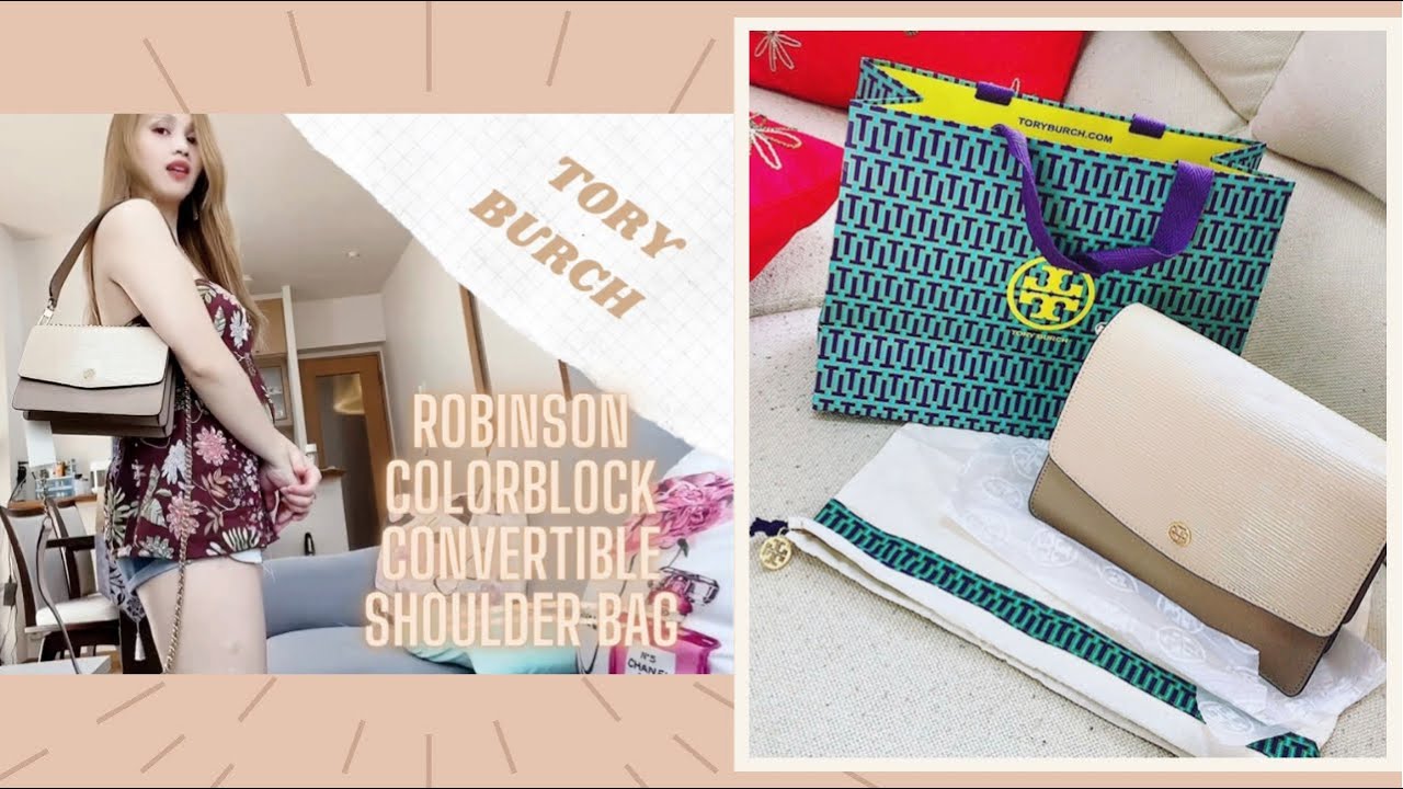 LOOKS EXPENSIVE BUT AFFORDABLE LUXURY BAG\TORY BURCH \ROBINSON COLOR-BLOCK  CONVERTIBLE SHOULDER BAG 