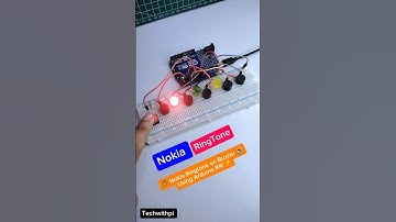 Nokia Ringtone on 5 Buzzers with LED Flash ⚡ | Arduino Button Control ProjectNokia tune,ArduinoArdui