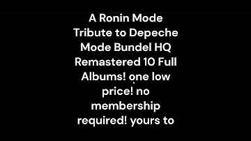 A Ronin Mode Tribute to Depeche Mode Bundel 10 Full Albums HQ Remastered