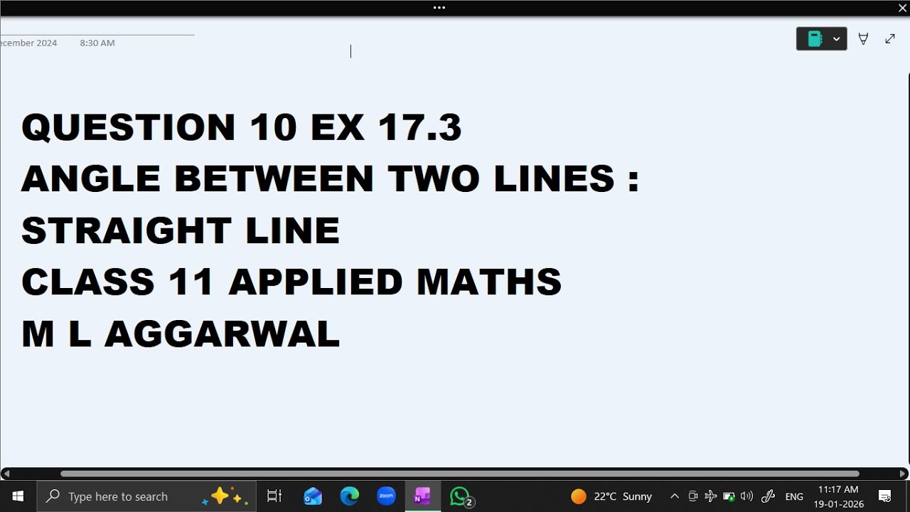 Ques 10 Ex 17.3 Angle between two lines   :  Straight Line   Class 11 Applied Maths ML Aggarwal