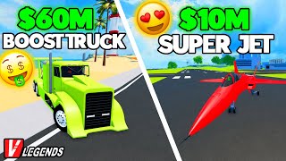 Boost Truck Vs Fighter Jet in Vehicle Legends Roblox!