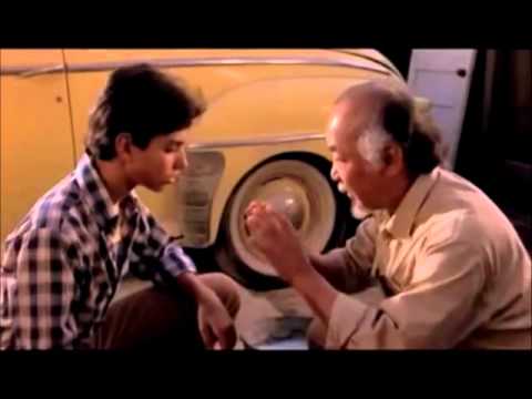 Karate Kid   Miyagi squish like grape