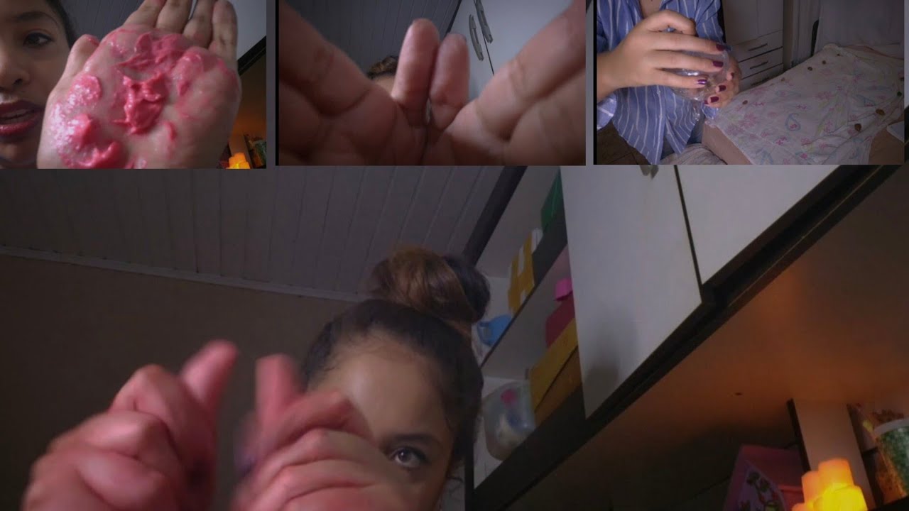 ASMR Drenagem Linfática do pé à cabeça para aliviar o inchaço, com o creme de Rosas🌹 no corpo todo🌿