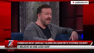 Comedian Ricky Gervais Talking Religion With Stephen Colbert