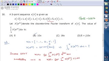 GATE 2007 ECE Discrete time fourier transform 5 point sequence