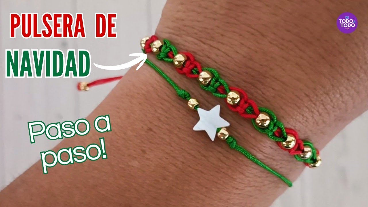 🎄Pulsera de NAVIDAD/ Idea fácil/ Paso a Paso. macramé☝️Easy christmas bracelets.