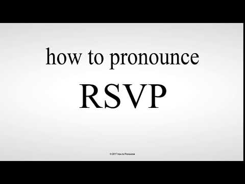 How to Pronounce RSVP