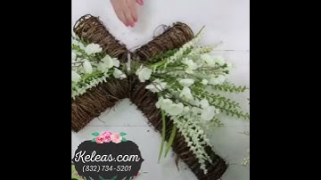 How to make a floral cross wreath