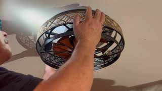 Low Profile Caged Ceiling Fans with Lights