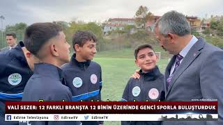 Vali̇ Sezer 12 Farkli Branşta 12 Bi̇ni̇n Üzeri̇nde Genci̇ Sporla Buluşturduk
