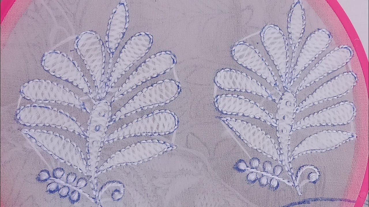 Chikankari Embroidery Border Design, Hand Embroidery Tutorial for beginners, Chikan Work