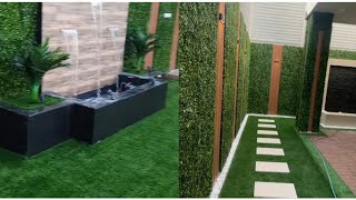 تنسيق حدائق منزلية داخلية السعودية تركيب عشب جدارى الرياض تصميم شلالات نوافير تركيب مظلات 0533219102