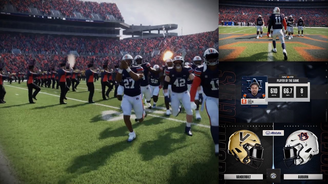 College Football 25 Road To Glory - Auburn Vs Vanderbilt Ep: #9 - YouTube