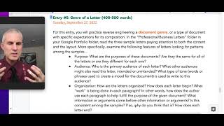English 211C: Entry 5 and Reverse Engineering Genre