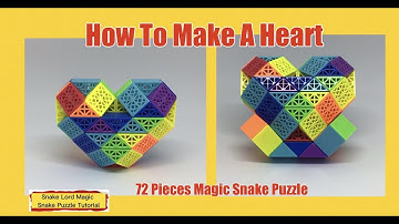 How To Make A Heart - 72 Pieces Magic Snake Puzzle - 魔 尺 72 段