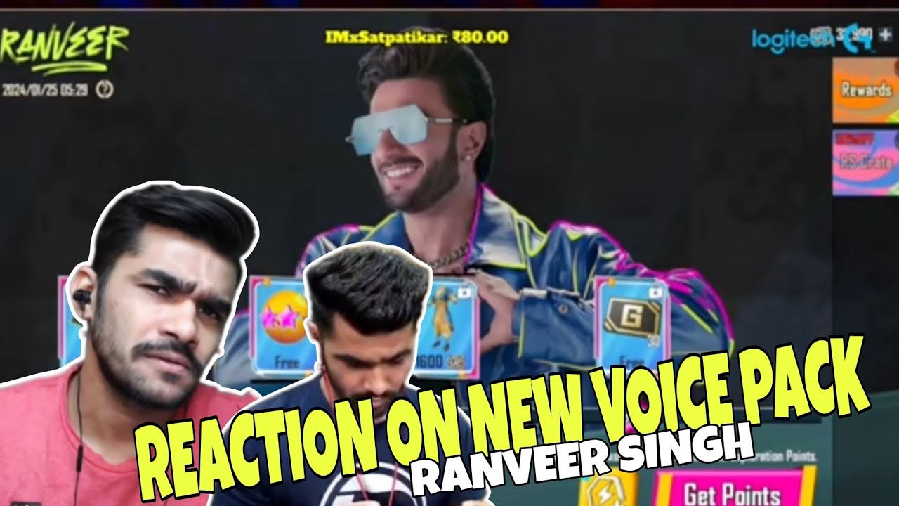 Shreeman reaction on new voice pack | Ranveer singh voice pack in BGMI ...