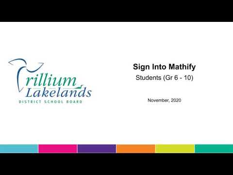 Sign into Mathify - Students (Gr 6 - 10)