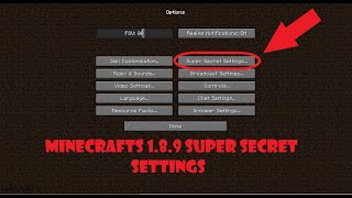 Minecraft's 1.8.9 super secret settings