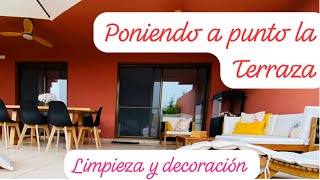 Poniendo a punto la terraza// 🧼🪣Limpieza y decoración//🌲🌷🪻🌸