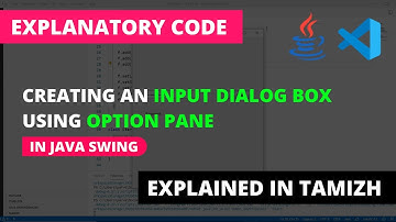 Creating an Input Dialog Box using JOptionPane | Java Swing | Explained in Tamizh