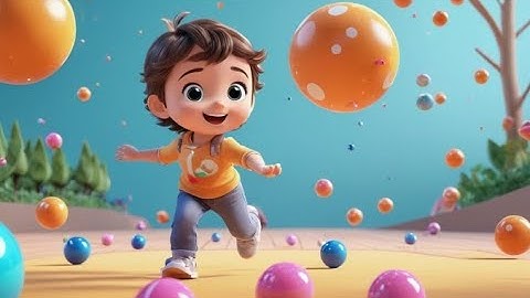 Four Bouncy Balls Go Big and Small | Size Song for Kids | Learn Opposites with Bouncing Balls